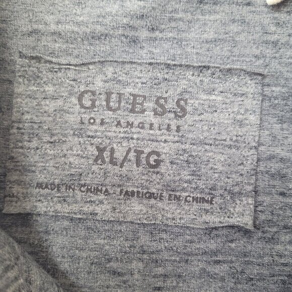 Guess Shirt Mens XL Heathered Grey Knit Long Sleeve Button Up Pocket Stretch - Picture 5 of 12